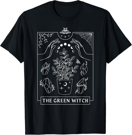 Tarot Card Green Witch - Plant Lovers Gardening T-Shirt - T-Shirt | Black