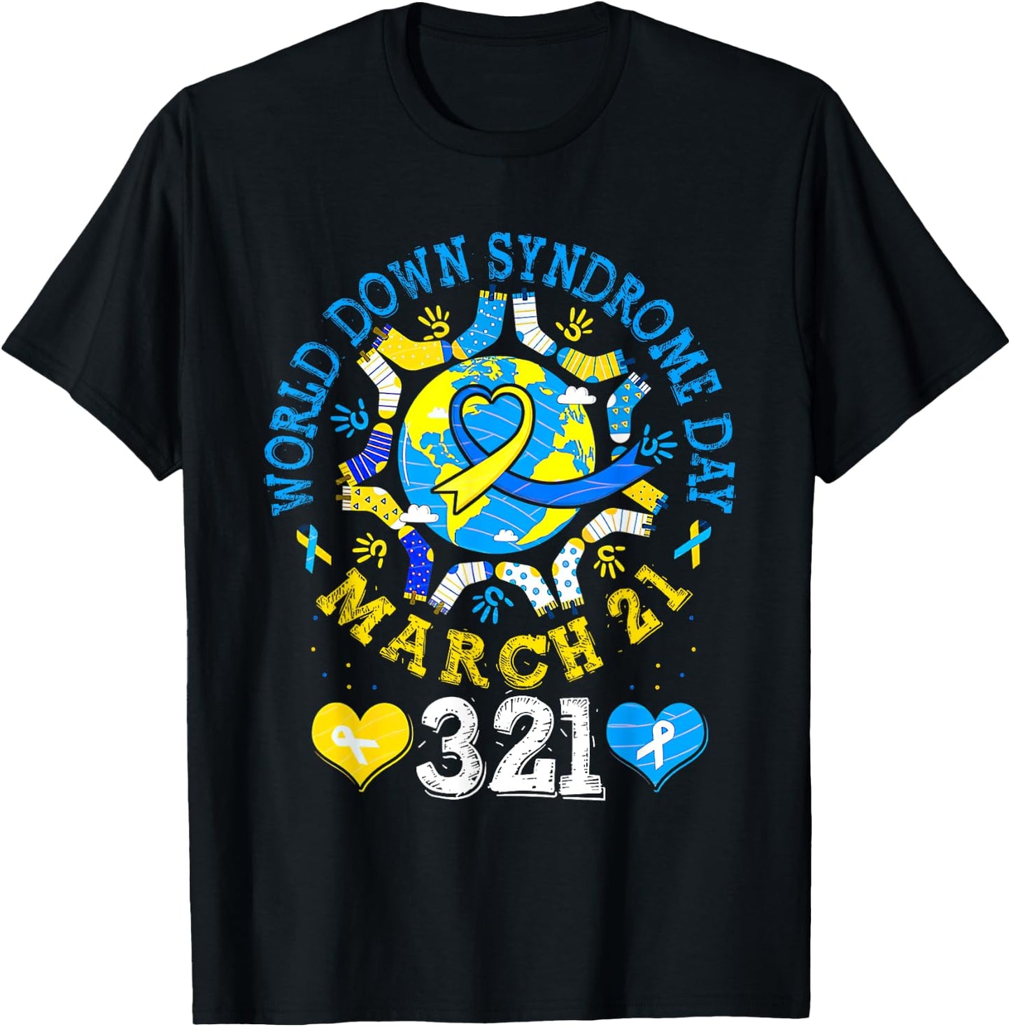 World Down Syndrome Day Awareness Socks Down Right Kids T-Shirt - T-Shirt | Black
