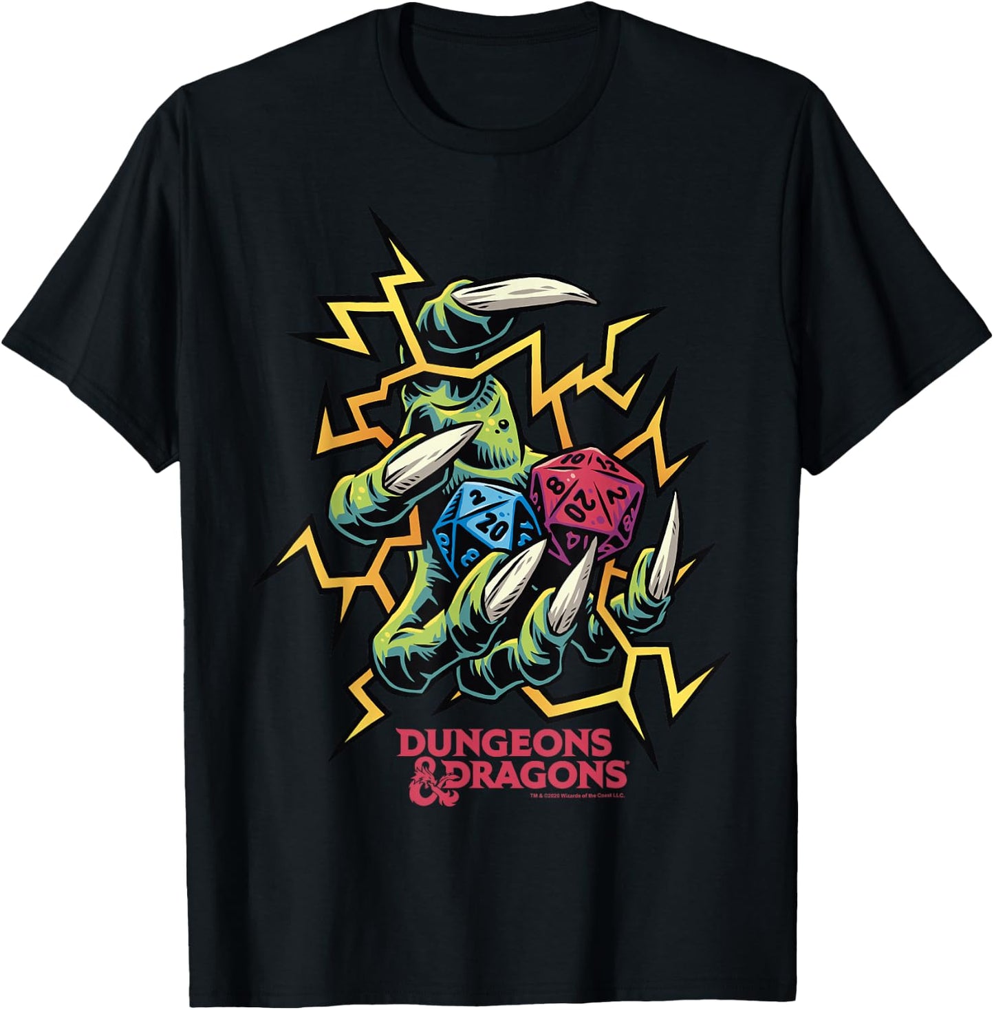 Dungeons & Dragons Electric Dice Roll T-Shirt - T-Shirt | Black