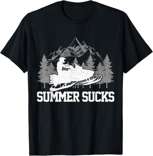 Snowmobile Summer Sucks Snowmobile Funny Gift T-Shirt - T-Shirt | Black