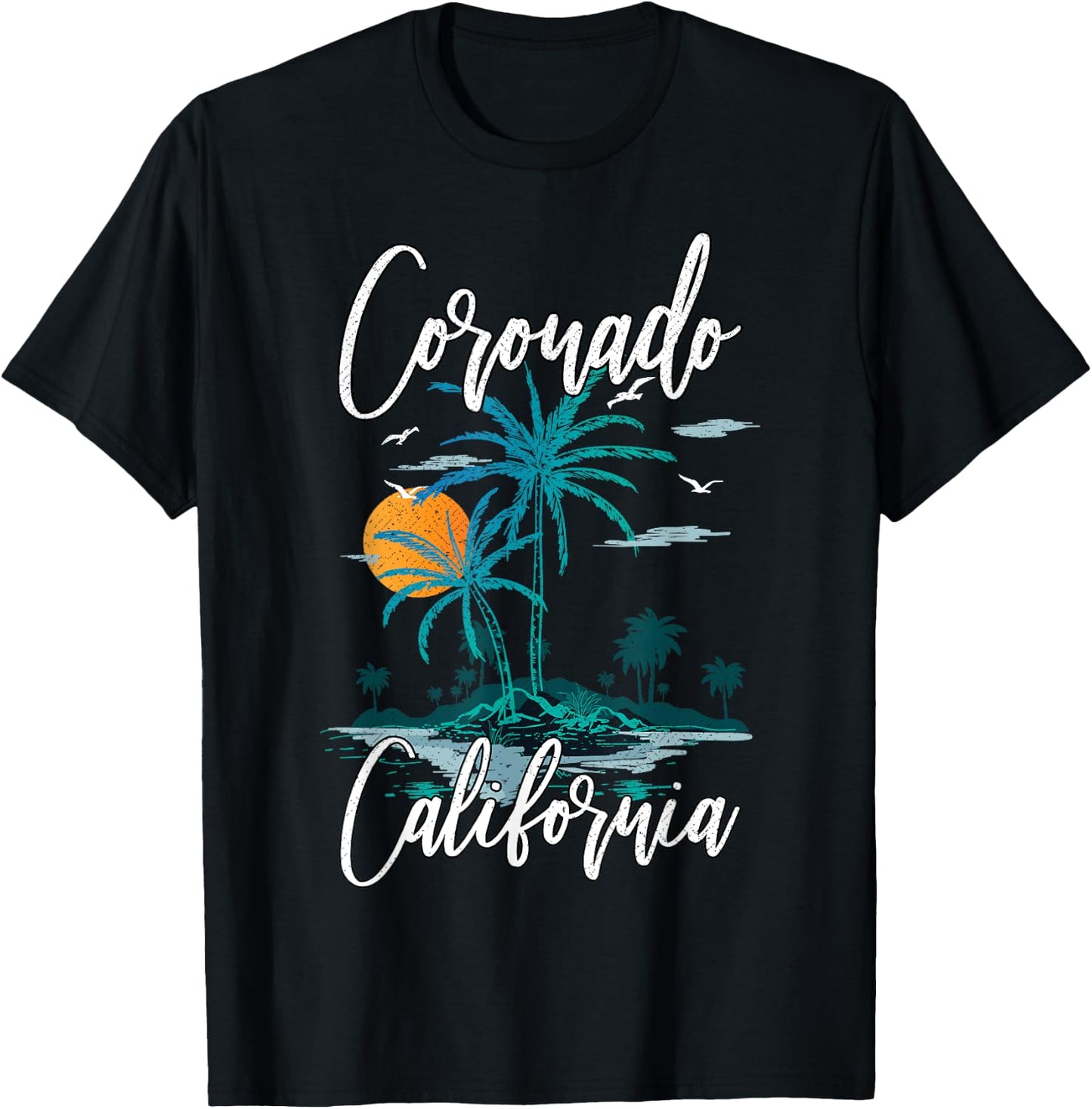 Family Vacation Retro Sunset California Coronado Beach Men Women Kids T-Shirt - T-Shirt | Black