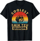 Vintage Coolest Shih Tzu Grandpa Funny Gifts Dog Lover Owner Women Girls Kids T-Shirt - T-Shirt | Black