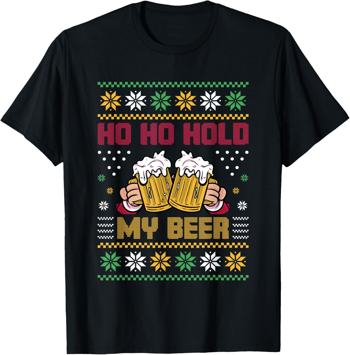 Ho Ho Hold My Beer T-Shirt - T-Shirt | Black