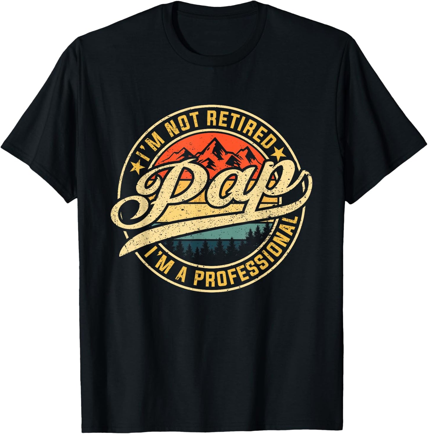 I'm Not Retired I'm A Professional Pap Funny Father's Day T-Shirt - T-Shirt | Black