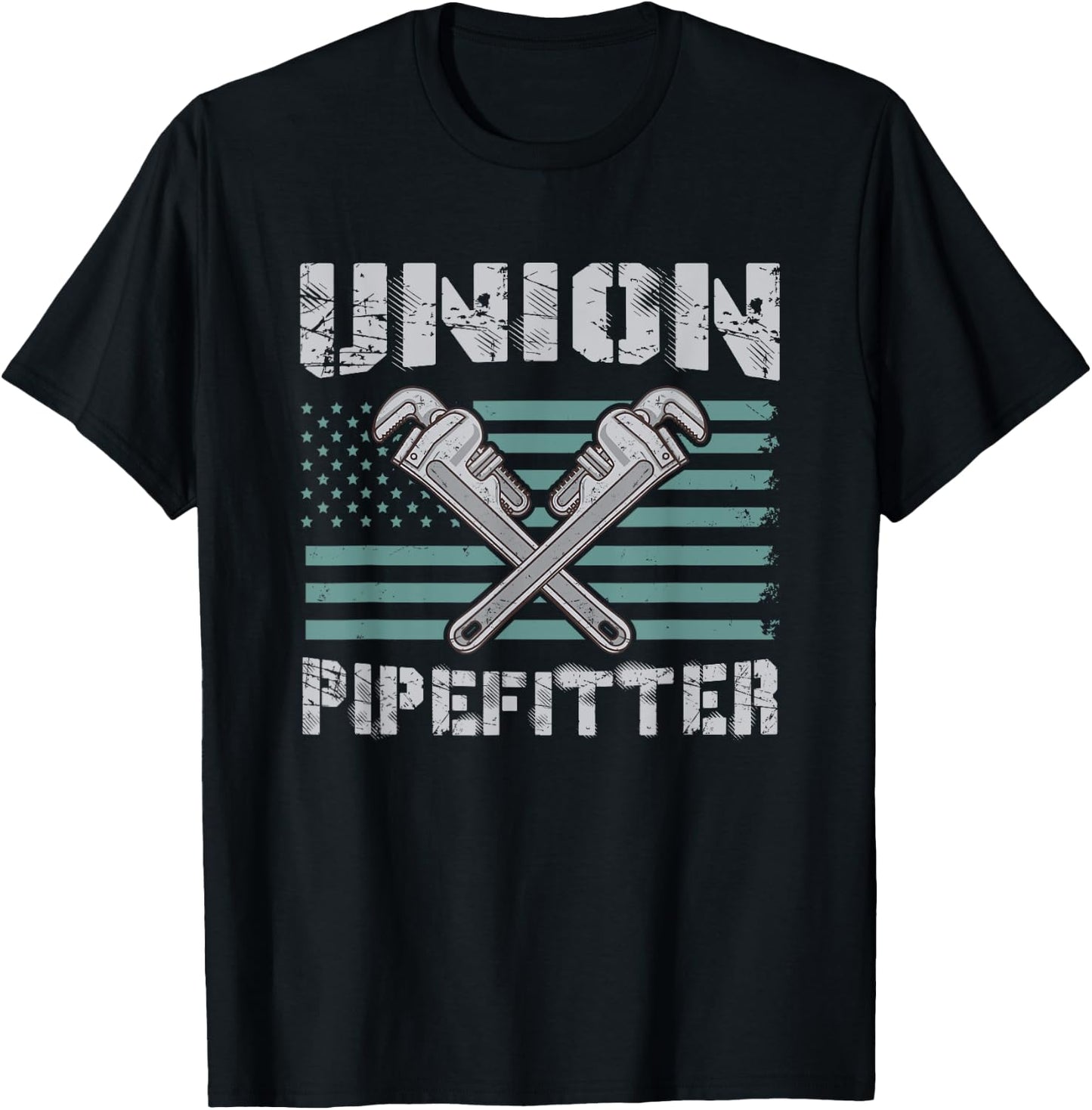 Union Pipefitter Flag for Pipefitter T-Shirt - T-Shirt | Black