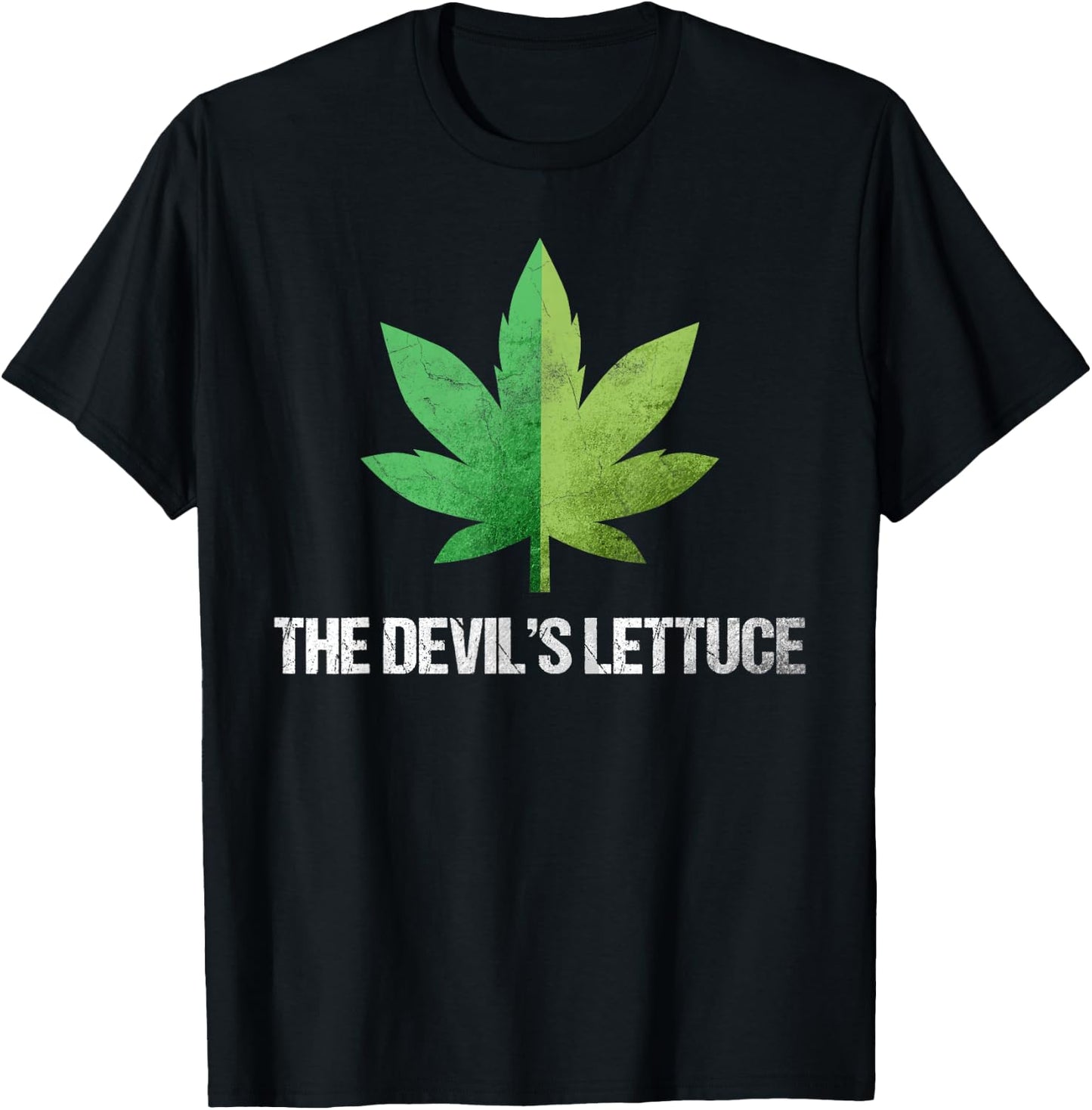 The Devil Smoking Lettuce Smoking Ganja T-Shirt - T-Shirt | Black