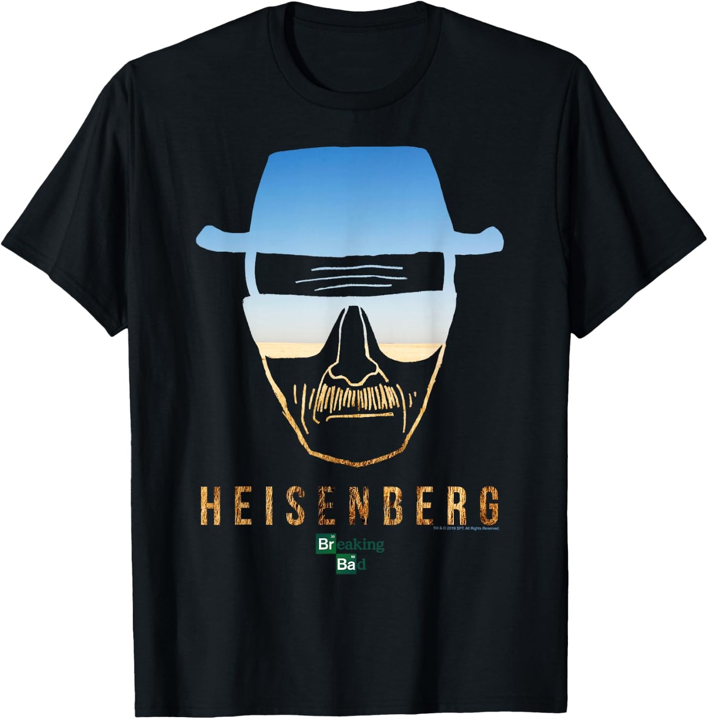 Breaking Bad Heisenberg Desert Horizon Outline Small T-Shirt - T-Shirt | Black