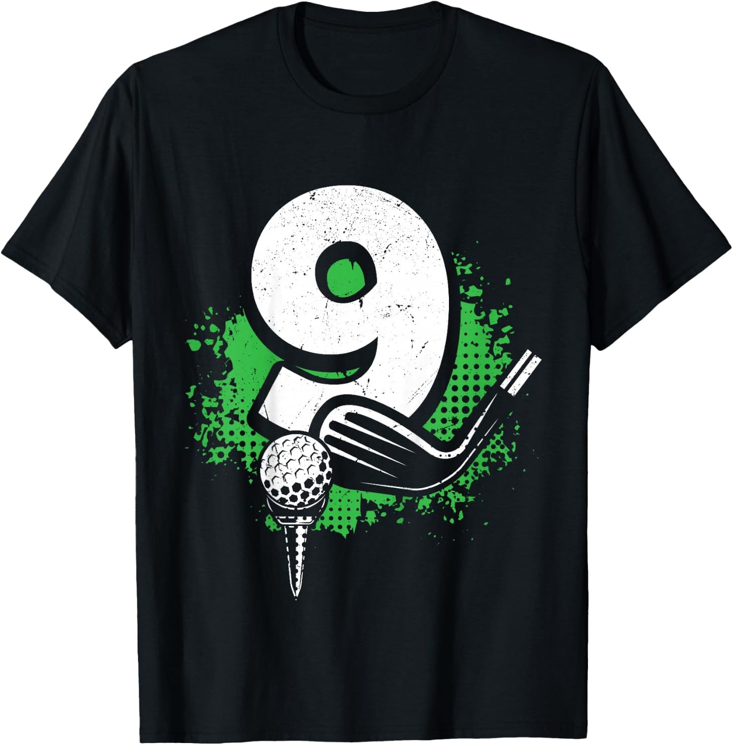 Kids 9th Birthday Boy Golf Player Golf 9 Years Old T-Shirt - T-Shirt | Black