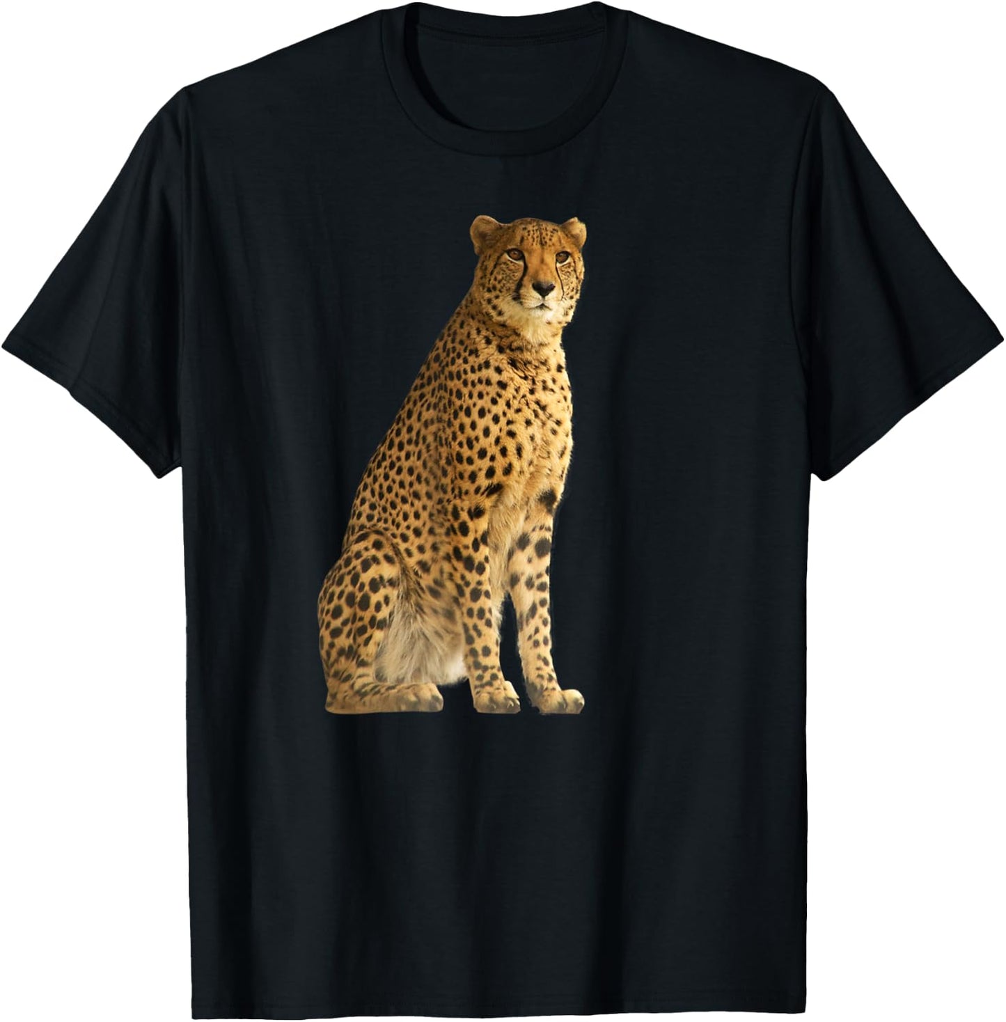 Cheetah Predatory Cat Africa Cat Wild Illustration Women Kids T-Shirt - T-Shirt | Black