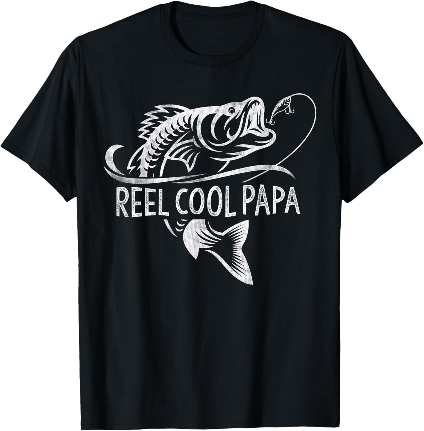 Reel Cool Papa Fishing Dad Gifts Father's Day Fisherman Fish T-Shirt - T-Shirt | Black