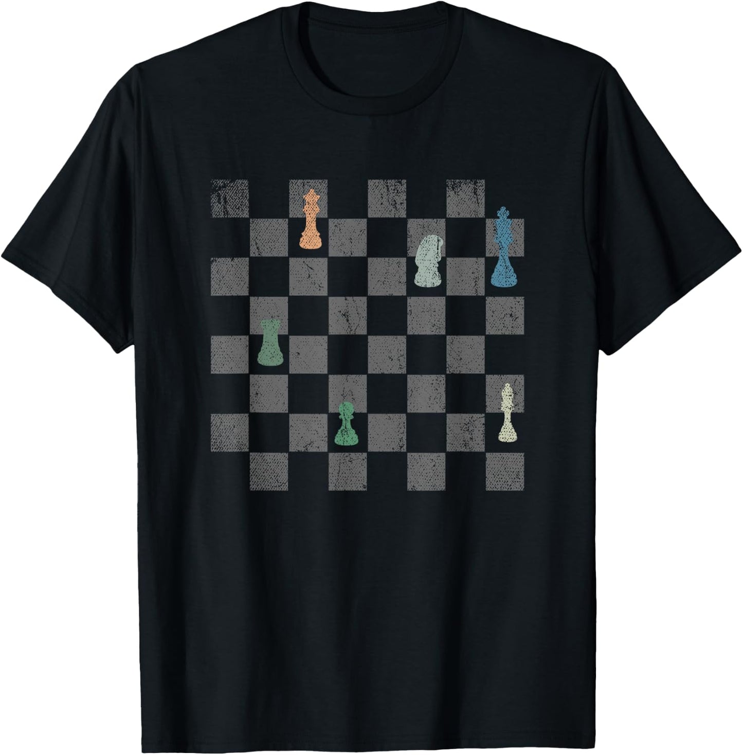 Board Game Chess Board Colourful Chess Figure Gift Chess T-Shirt - T-Shirt | Black
