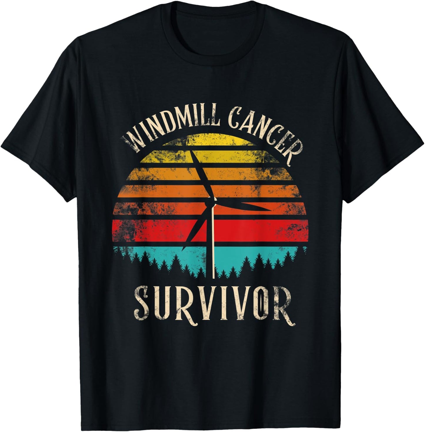 Windmill Cancer Noise Survivor Awareness Gift Anti Trump T-Shirt - T-Shirt | Black