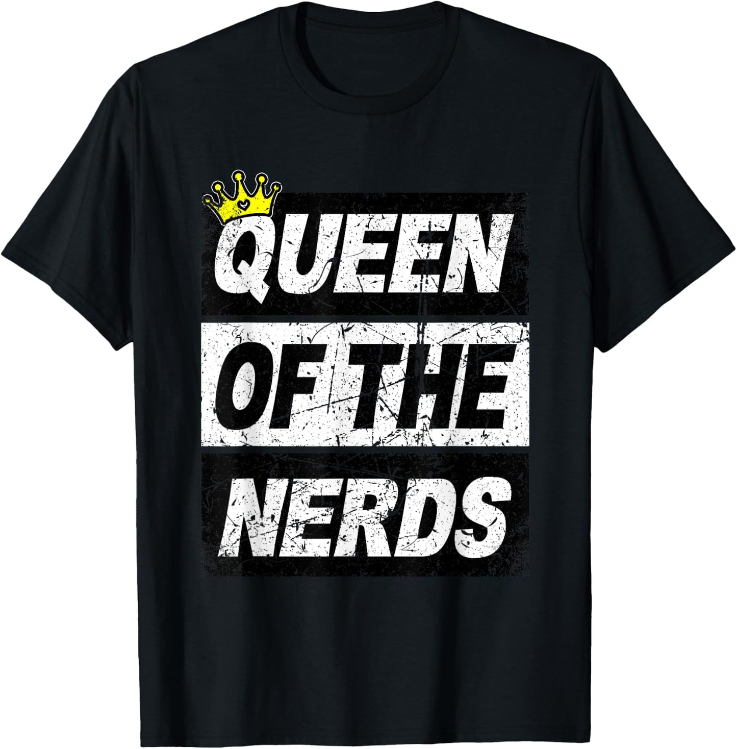 Retro Queen of the Nerds Shirt Funny Geek Women Kids T-Shirt - T-Shirt | Black