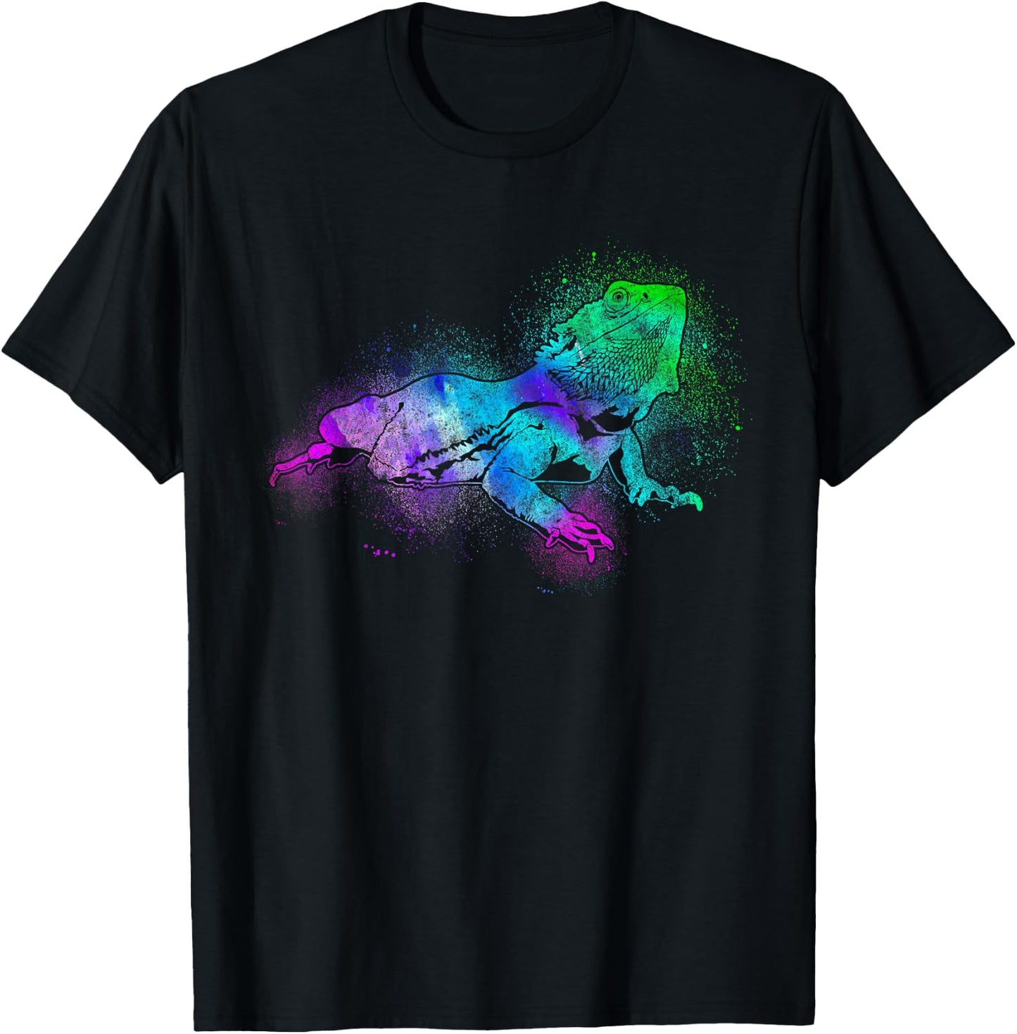 Bearded Dragon Watercolor T-Shirt - T-Shirt | Black