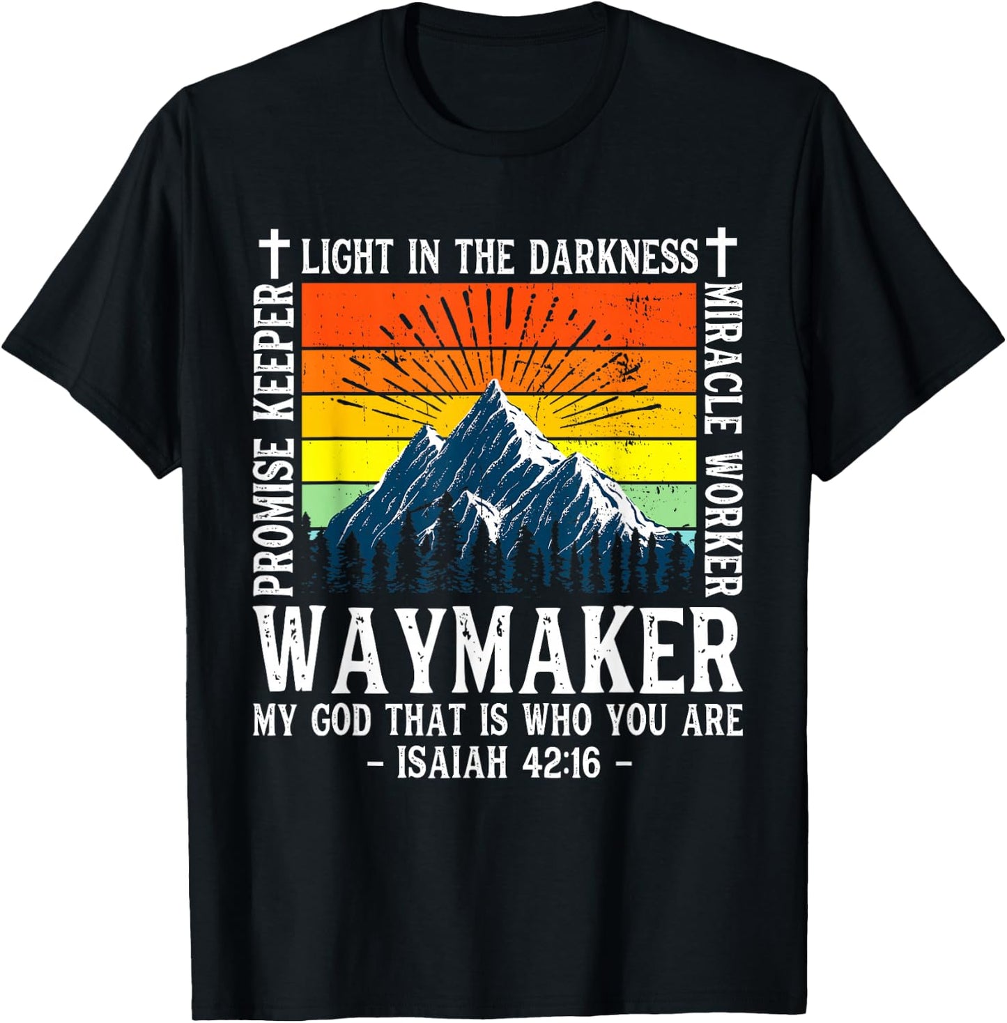 Waymaker Miracle Worker Promise Keeper Shirt Christian T-Shirt - T-Shirt | Black