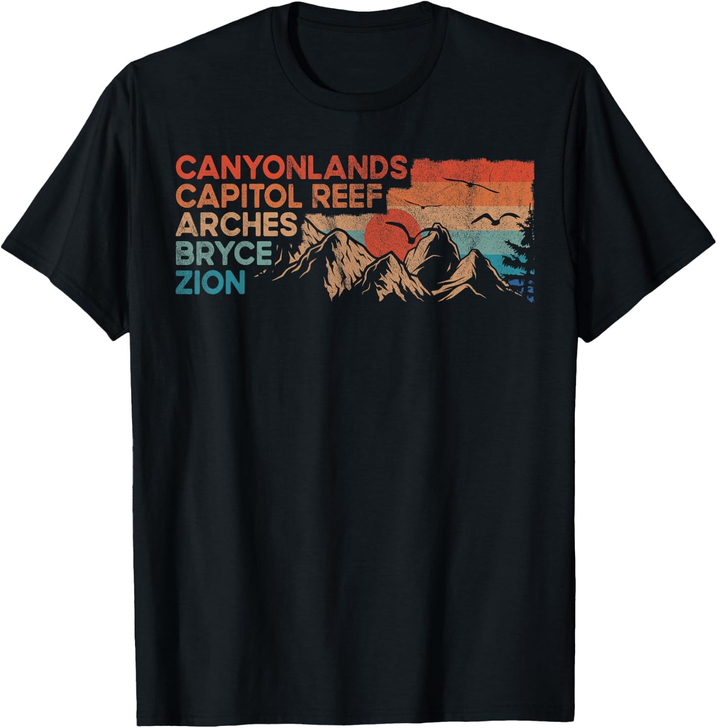Vintage utah national parks Moab utah mighty five souvenir T-Shirt - T-Shirt | Black