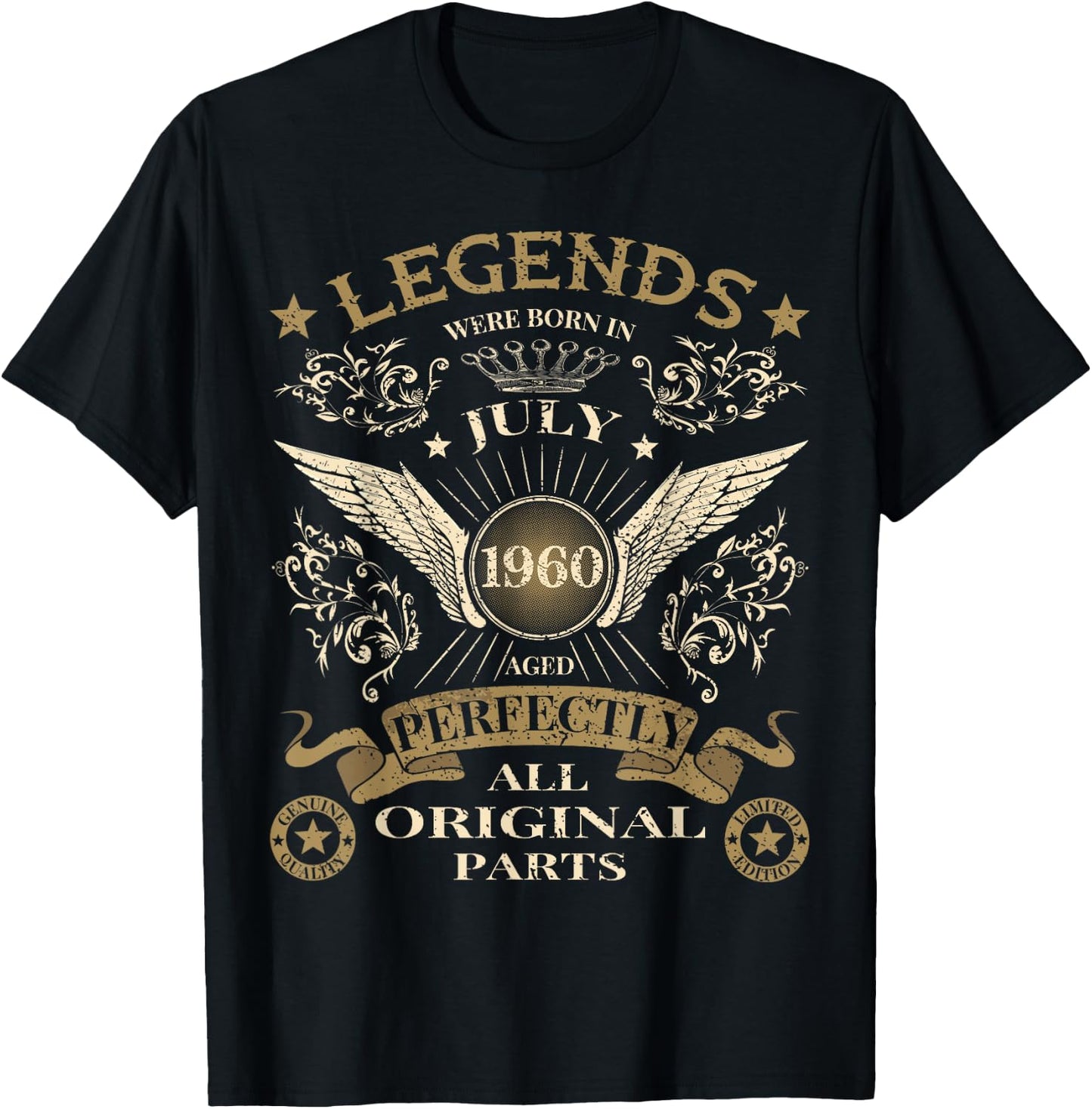 60th Birthday Legends were born in July 1960 Vintage T-Shirt - T-Shirt | Black