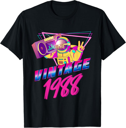 34th Birthday Gift - Vintage 1988 T-Shirt - T-Shirt | Black