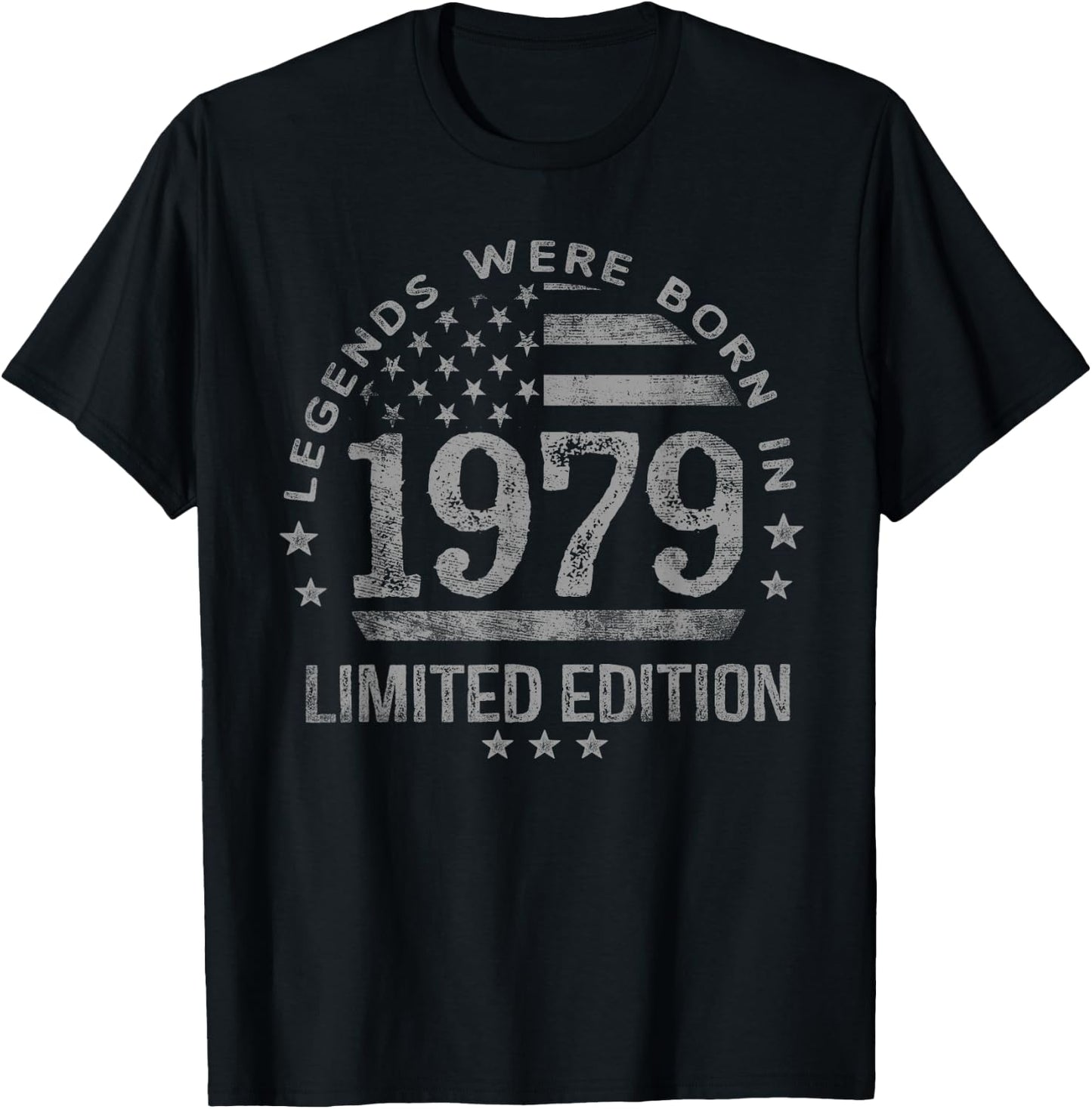 Legends were Born in 1979 USA Flag T-Shirt - T-Shirt | Black