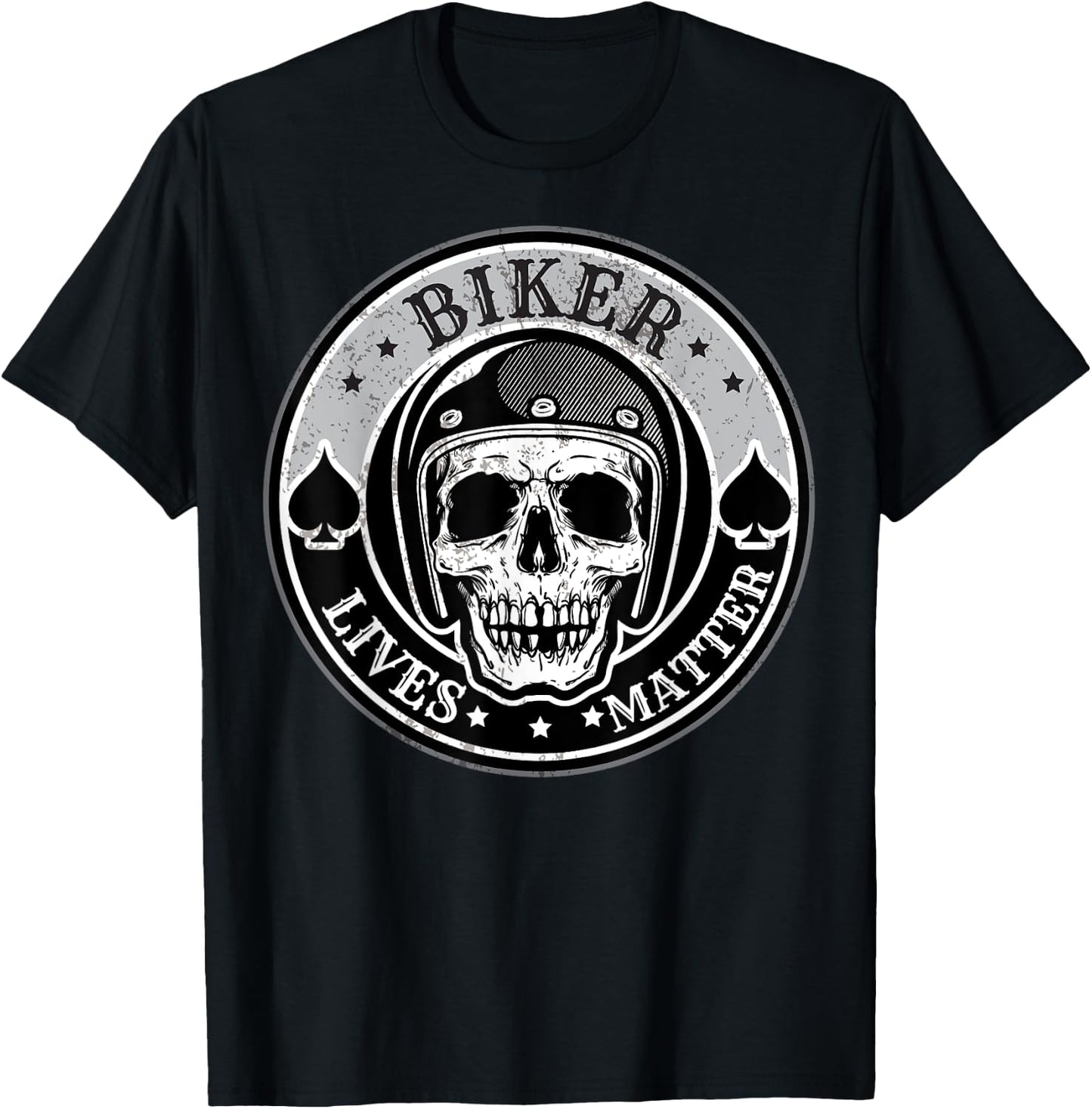 Biker Lives Matter, Motorcycle Quotes with Skull T-Shirt - T-Shirt | Black