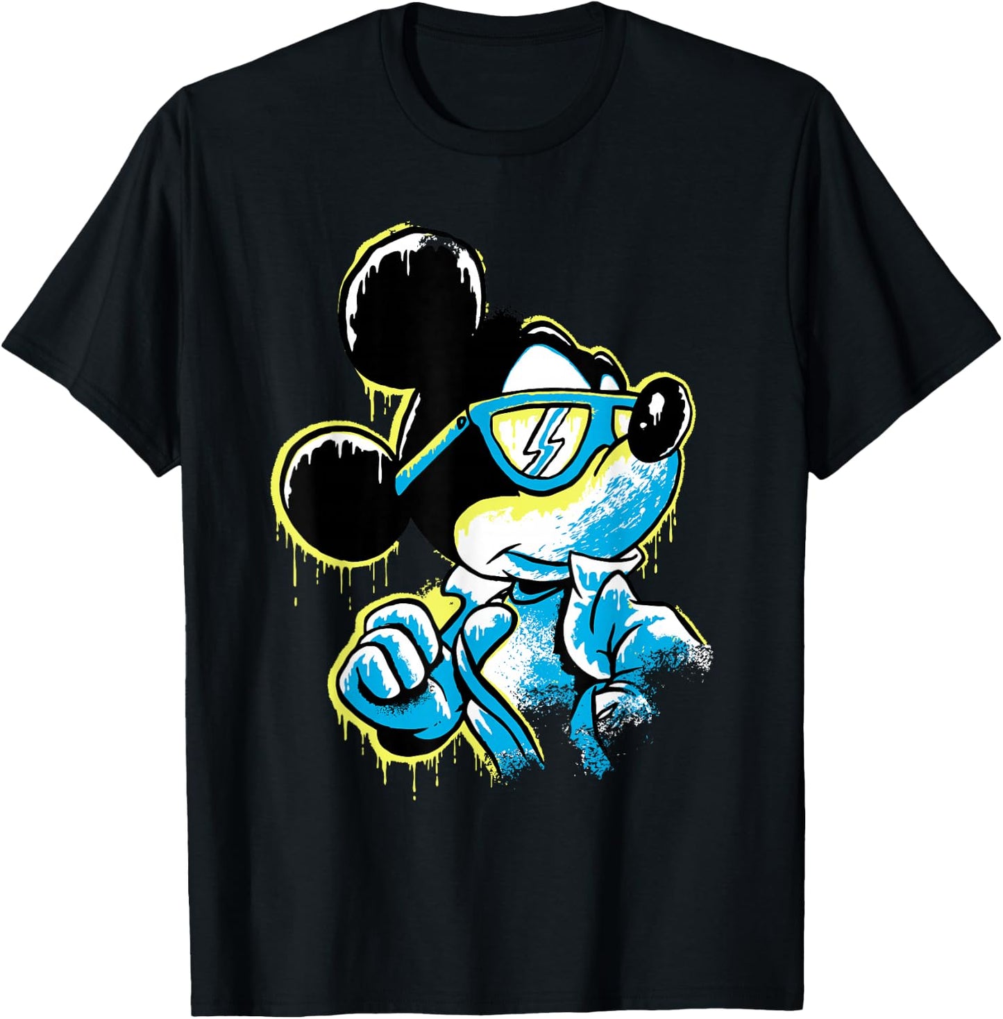 Disney Mickey Mouse ICY Cool Paint Drip Small T-Shirt - T-Shirt | Black