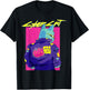 Cyberpunk Pun Cat cybercat Japanese Character cyberpunker T-Shirt - T-Shirt | Black
