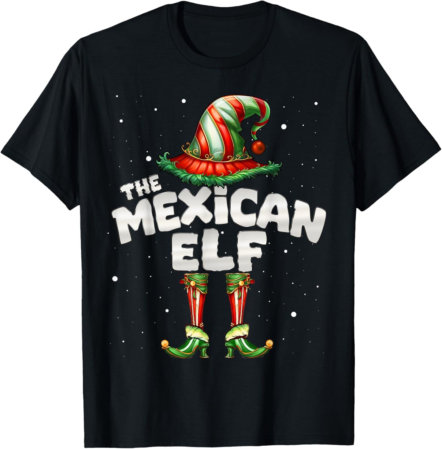 I'm The Mexican Elf Family Matching Group Christmas T-Shirt - T-Shirt | Black