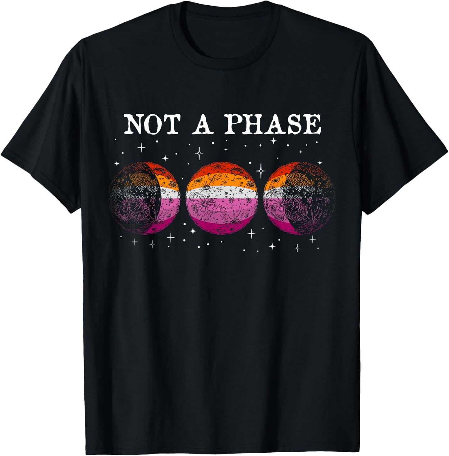 Funny Lesbian Pride Flag Not A Phase T-Shirt - T-Shirt | Black