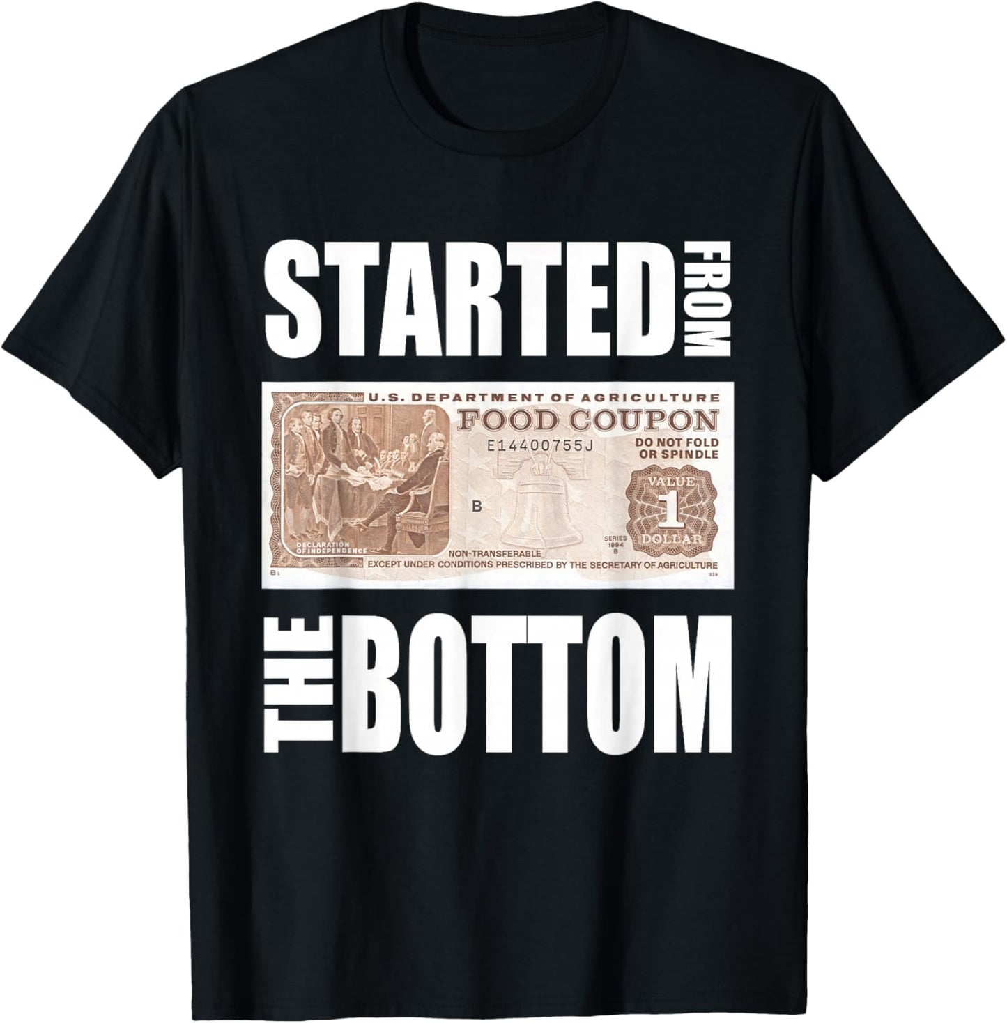 Started From Bottom Food Stamp Apparel T-Shirt - T-Shirt | Black