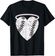 Vintage Angel Baseball Heart with Halo T-Shirt - T-Shirt | Black