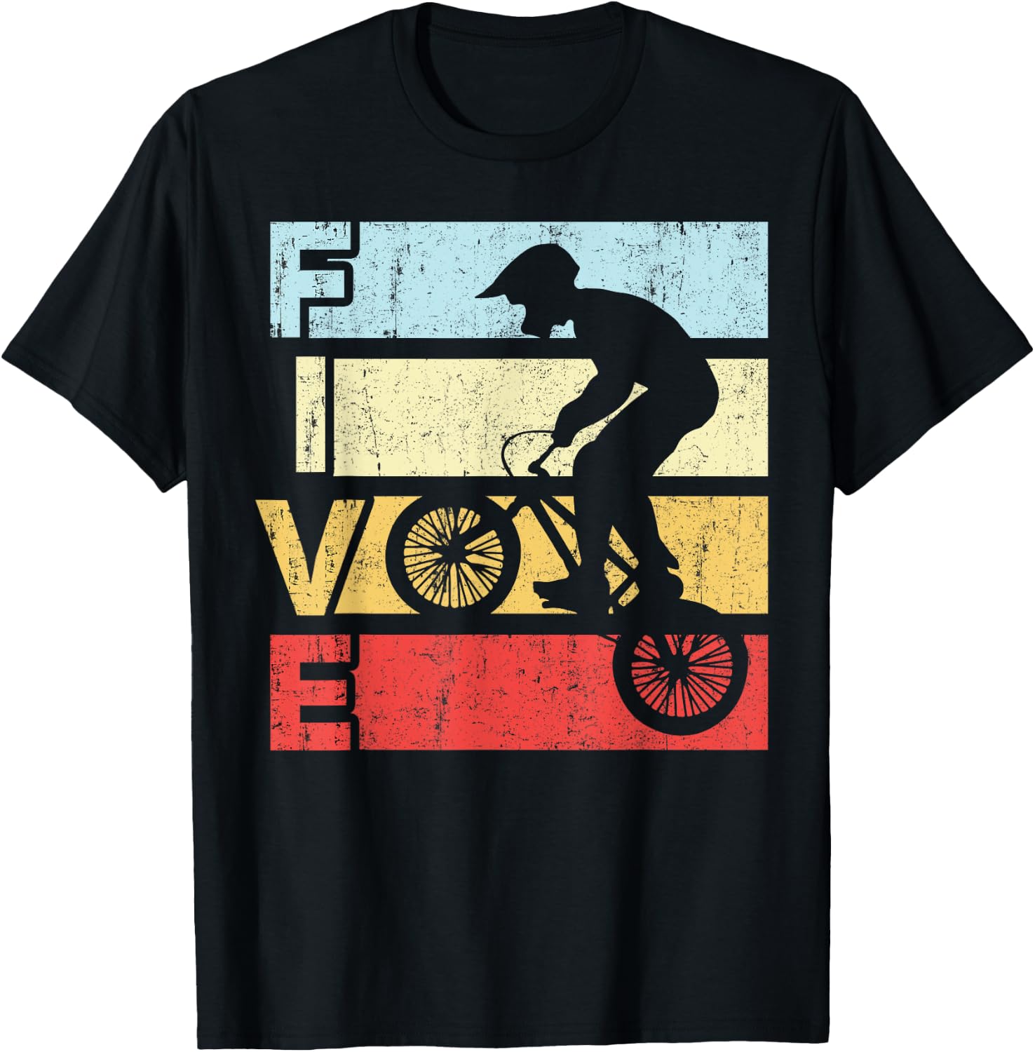 5 Year Old BMX Birthday Party Vintage Dirt Biking 5th Bike T-Shirt - T-Shirt | Black