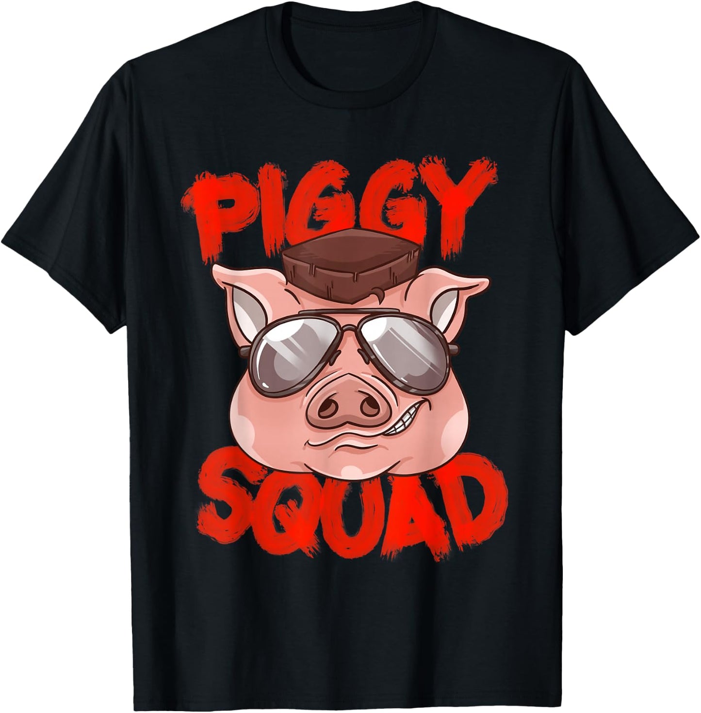 Piggy Squad | Cute Pig Farmer Animal Lovers Funny Farm Gift T-Shirt - T-Shirt | Black