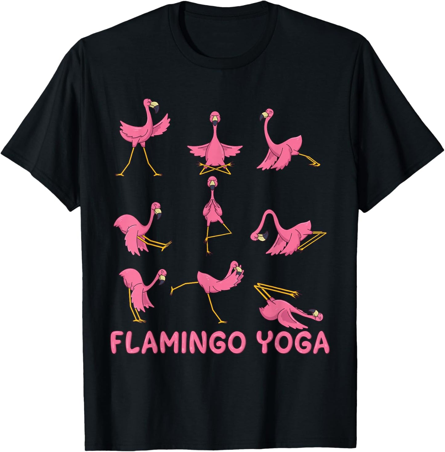 Funny Yoga Shirt Flamingo Yoga Meditation Spiritual Zen T-Shirt - T-Shirt | Black