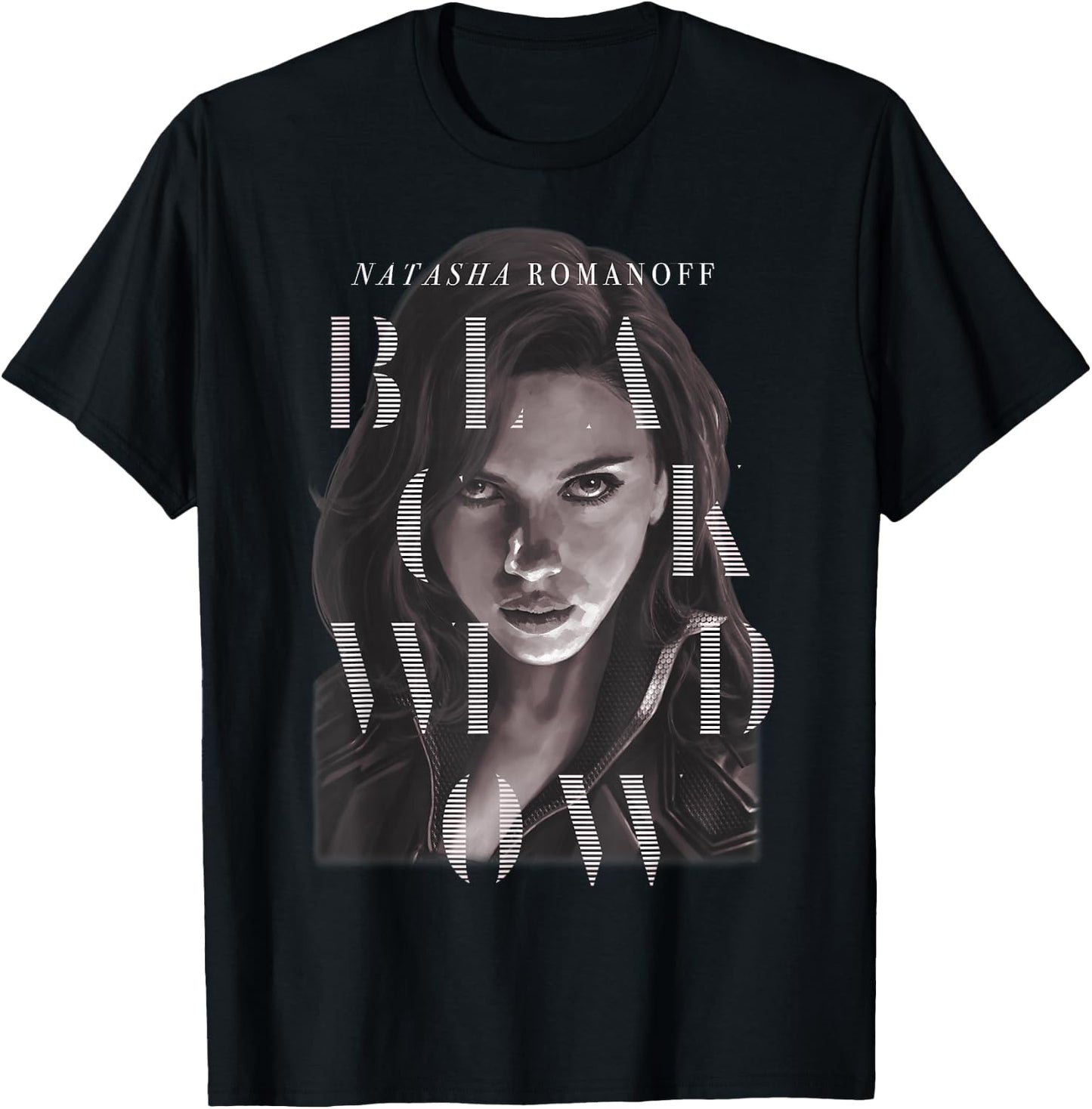 Marvel Black Widow Natasha Romanoff Letter Portrait T-Shirt - T-Shirt | Black