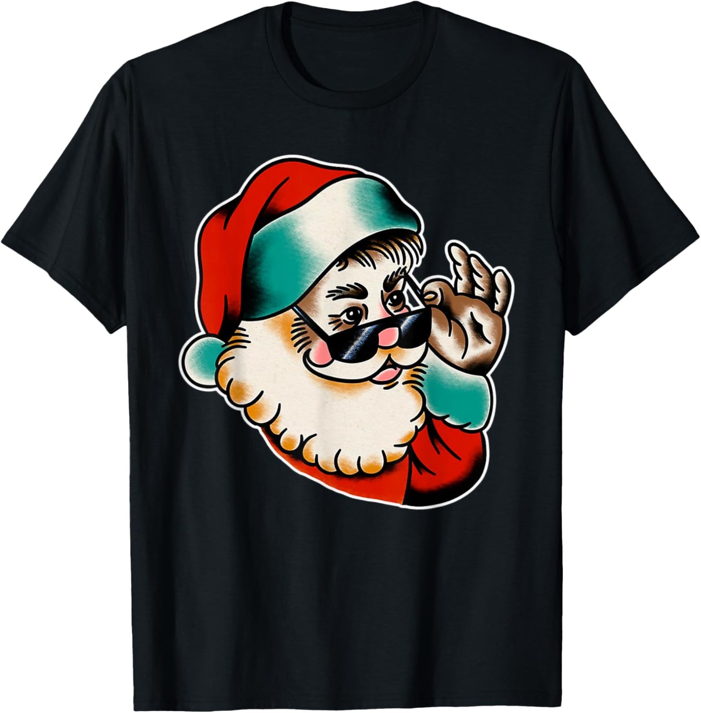 Cool Santa Claus Christmas T-Shirt - T-Shirt | Black