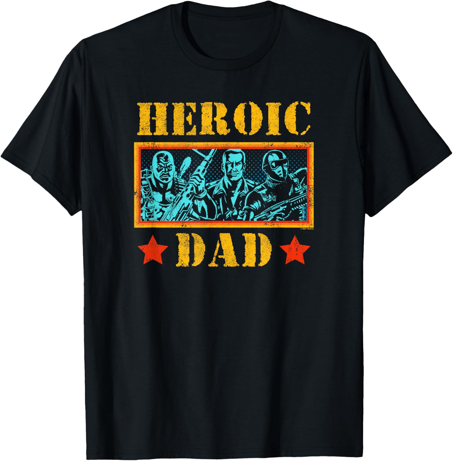 G.I. Joe Father's Day Heroic Dad Vintage Army Stamp Logo T-Shirt - T-Shirt | Black