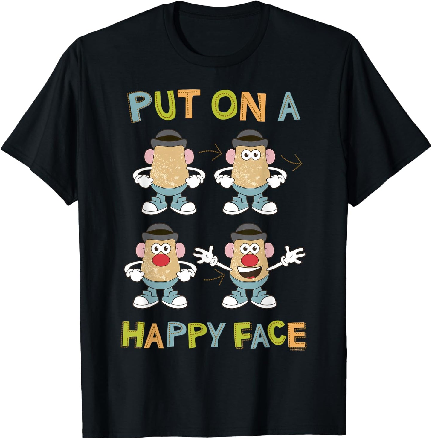 Mr. Potato Head Put On A Happy Face T-Shirt - T-Shirt | Black