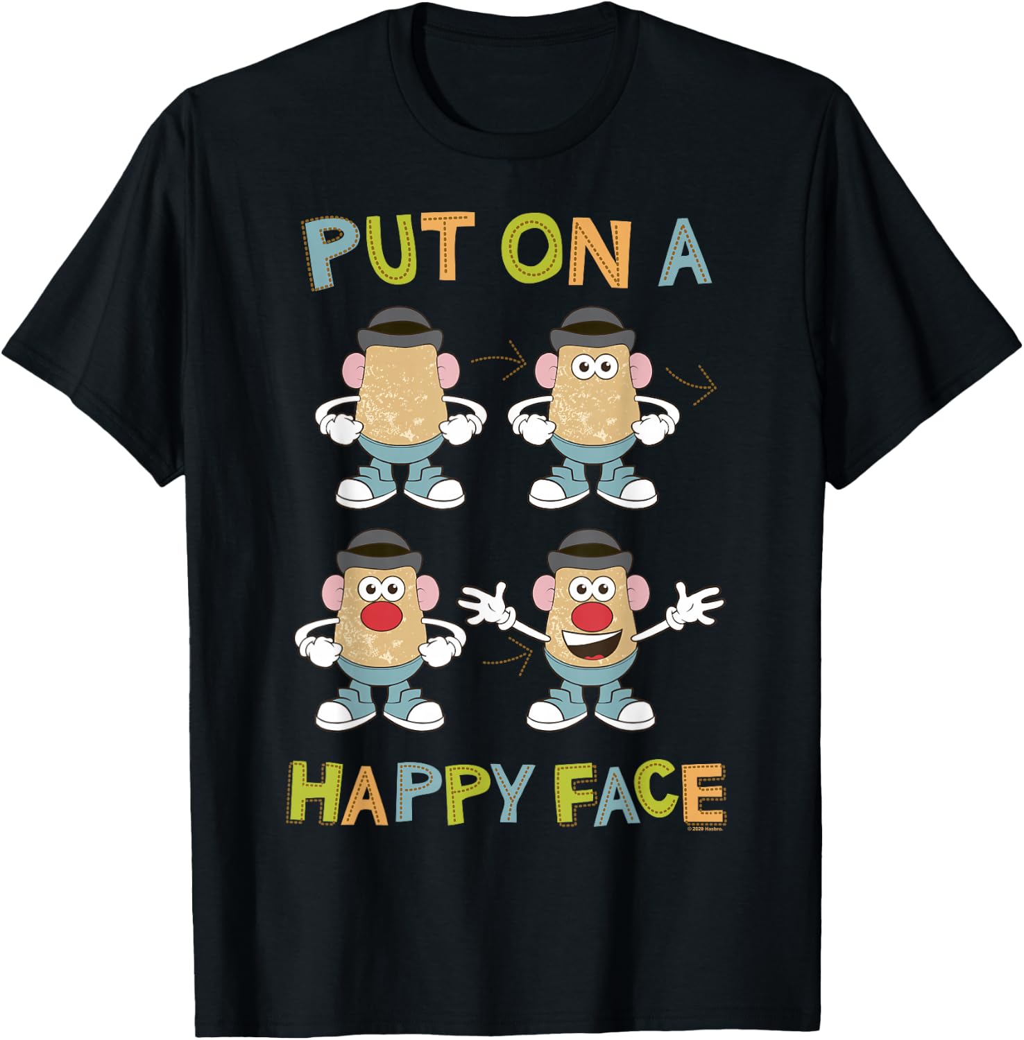 Mr. Potato Head Put On A Happy Face T-Shirt - T-Shirt | Black