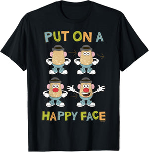 Mr. Potato Head Put On A Happy Face T-Shirt - T-Shirt | Black