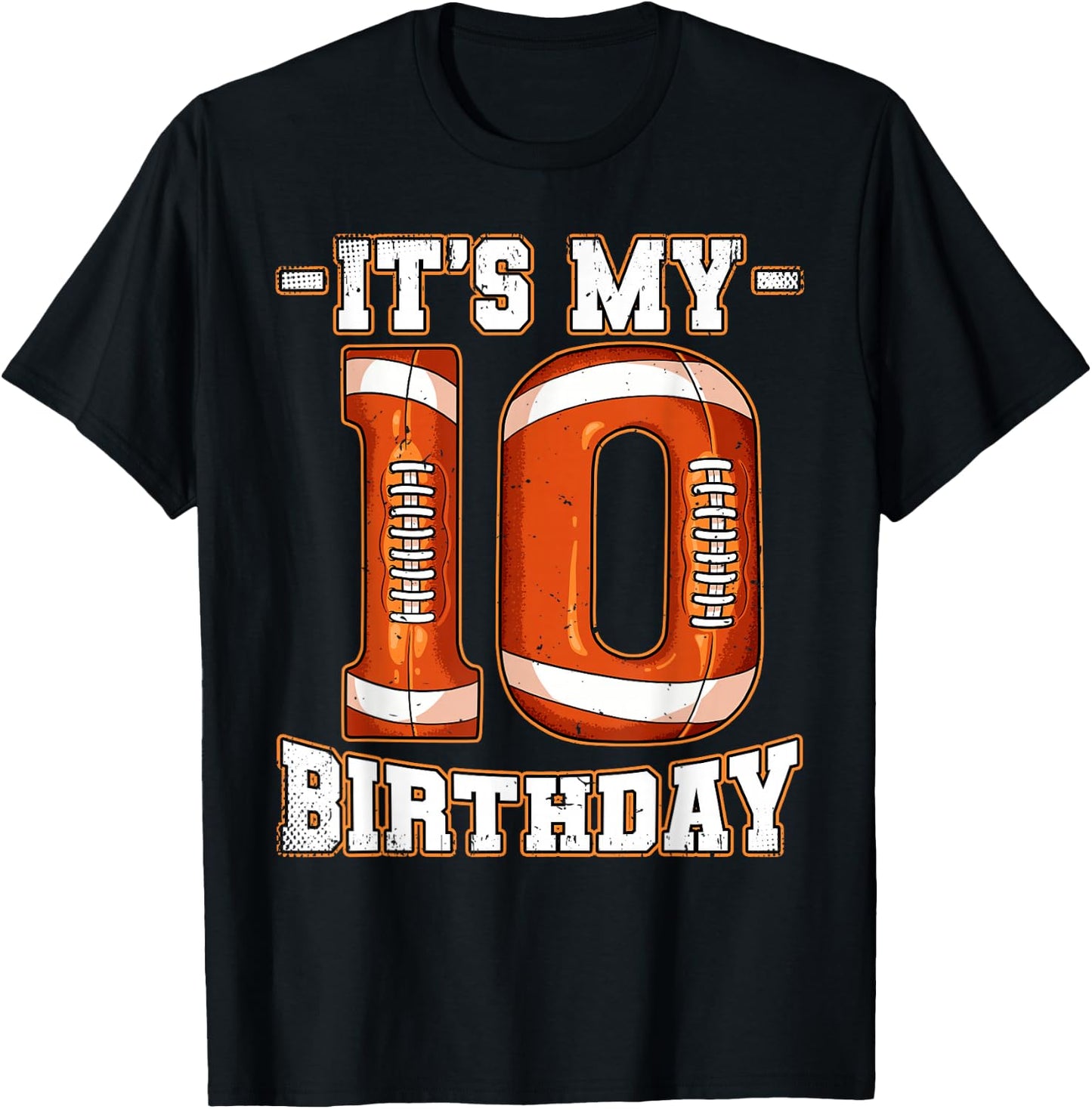 10th Birthday Football T-Shirt - T-Shirt | Black
