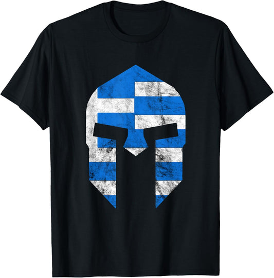 Greek Gladiators Spartan Helmet Greece Sparta T-Shirt - T-Shirt | Black