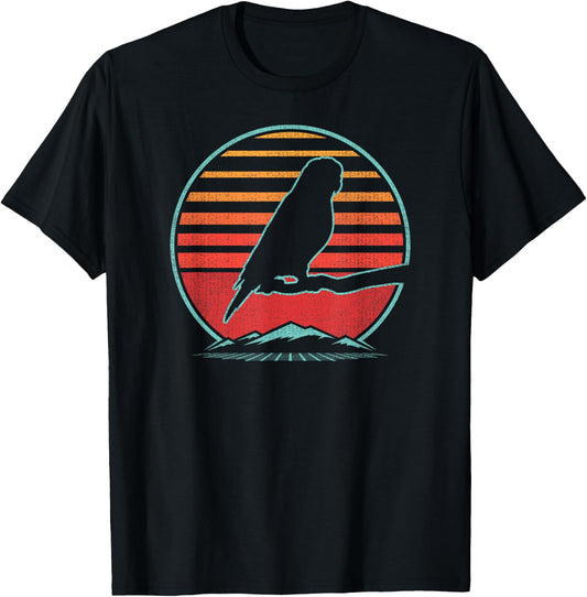 Conure Parrot Retro Vintage 80s Style Birding Gift T-Shirt - T-Shirt | Black