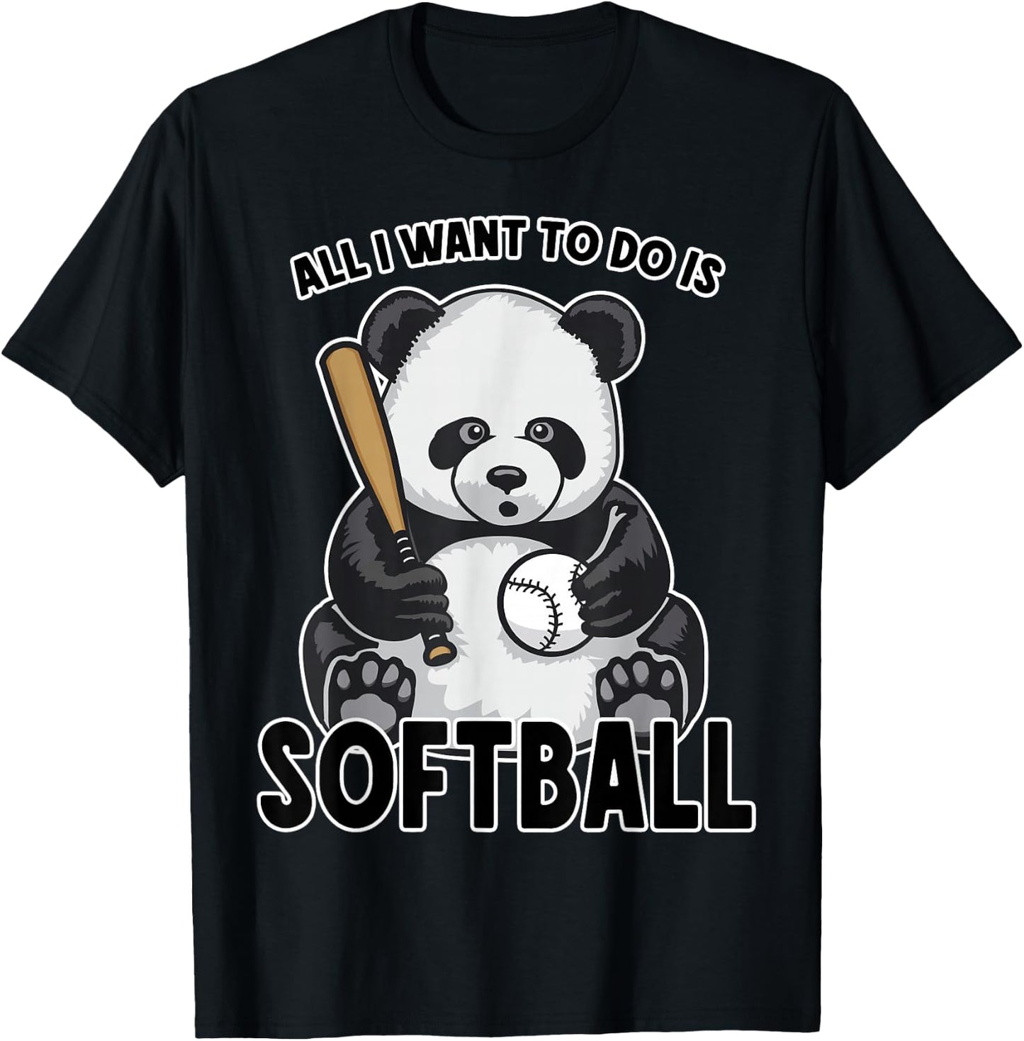 Panda Softball "Alles was ich want" ("Alles was ich want") is a T-Shirt - T-Shirt | Black