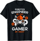 Robotics Engineer By Day Gamer By Night Gift Engineers T-Shirt - T-Shirt | Black