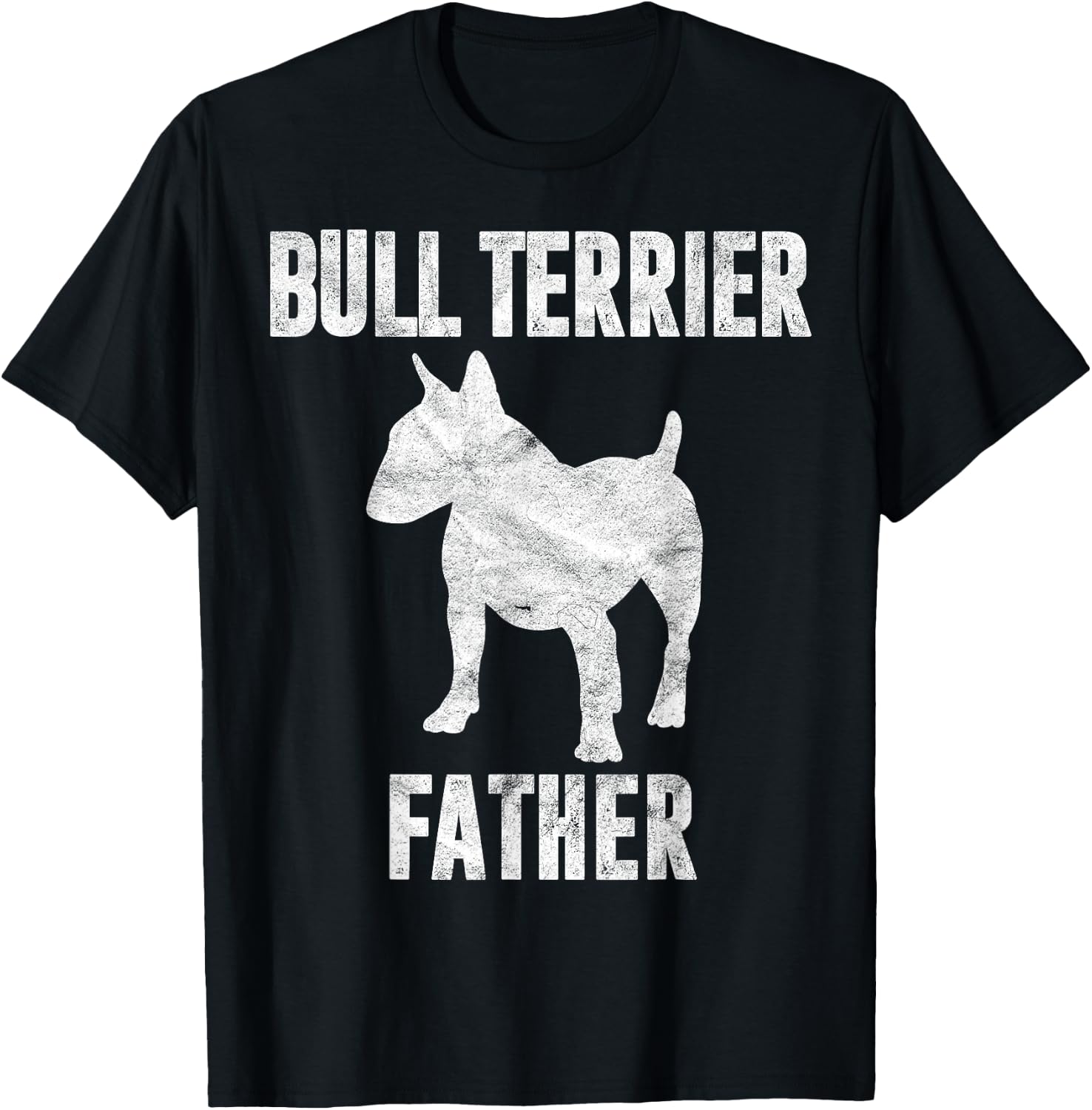 Vintage Bull Terrier Dad Gift Bully Father Dog Papa Lover T-Shirt - T-Shirt | Black