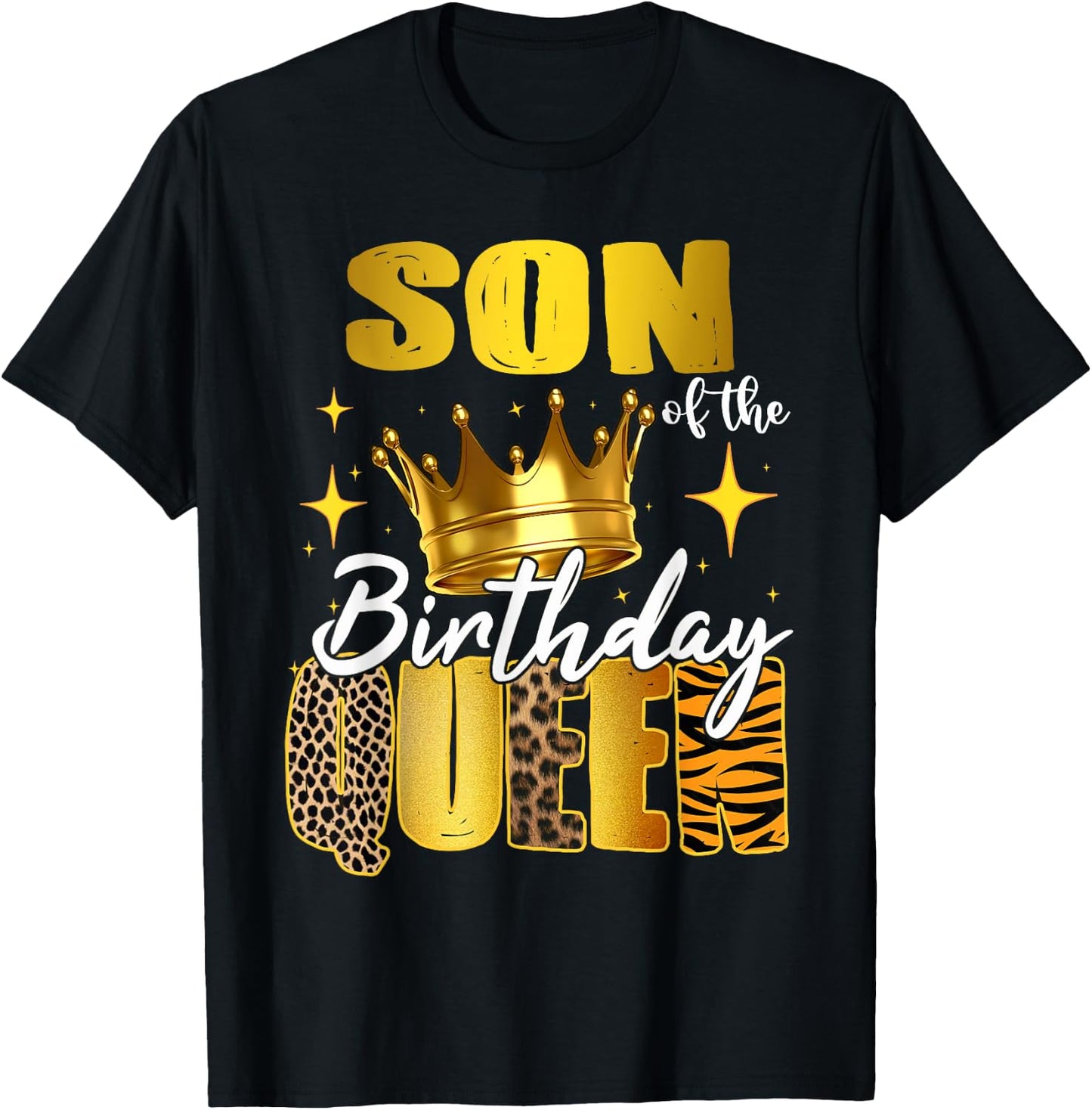 Son Of The Birthday Queen Women Bday Party Gift T-Shirt - T-Shirt | Black