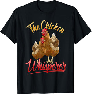 The Chicken Whisperer T Shirt Funny Chicken Lover Farming T-Shirt - T-Shirt | Black