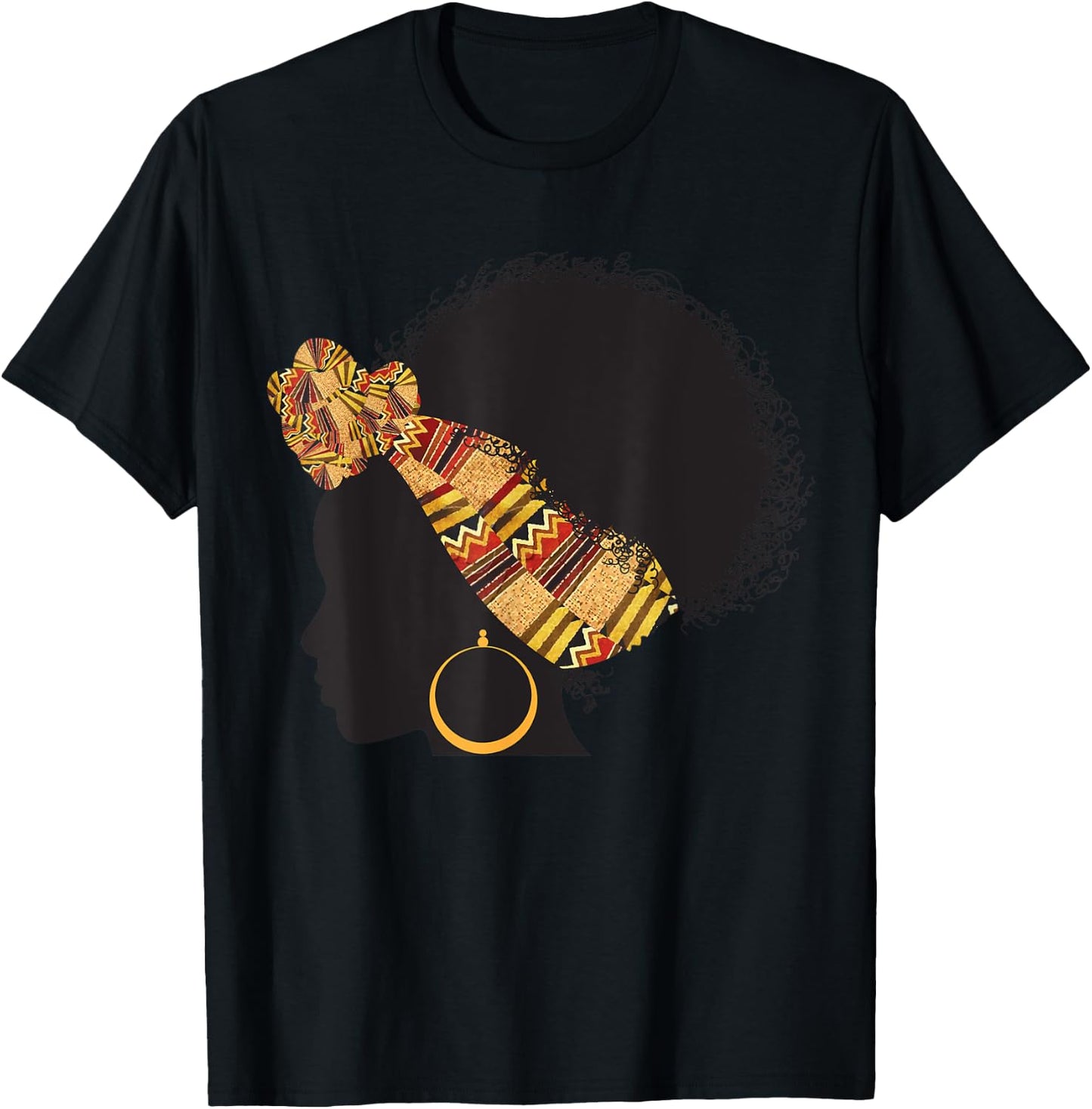 Funny Kente Cloth Head Wrap Gift African American Women T-Shirt - T-Shirt | Black