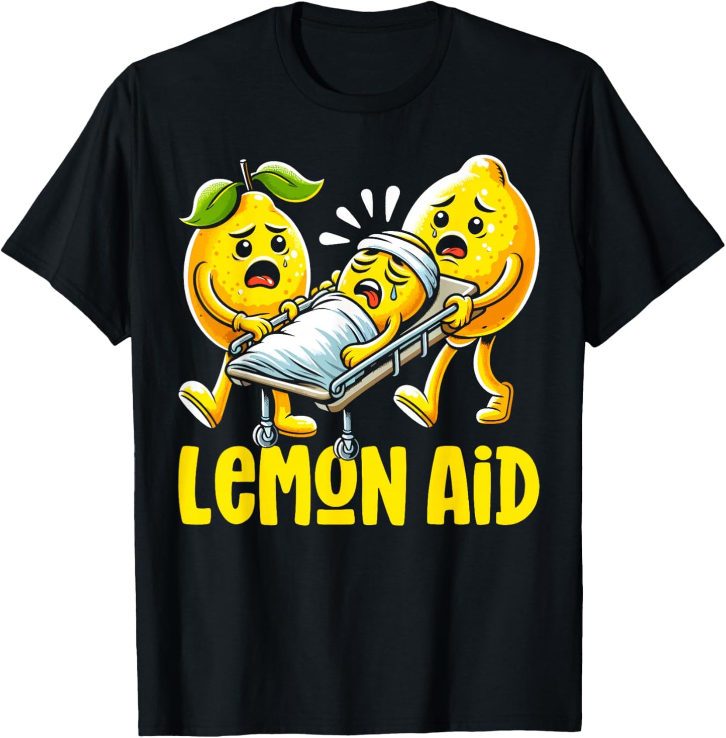 Lemon Aid Funny Lemonade Pun Summer Fruit Lemon Juice Lover T-Shirt - T-Shirt | Black