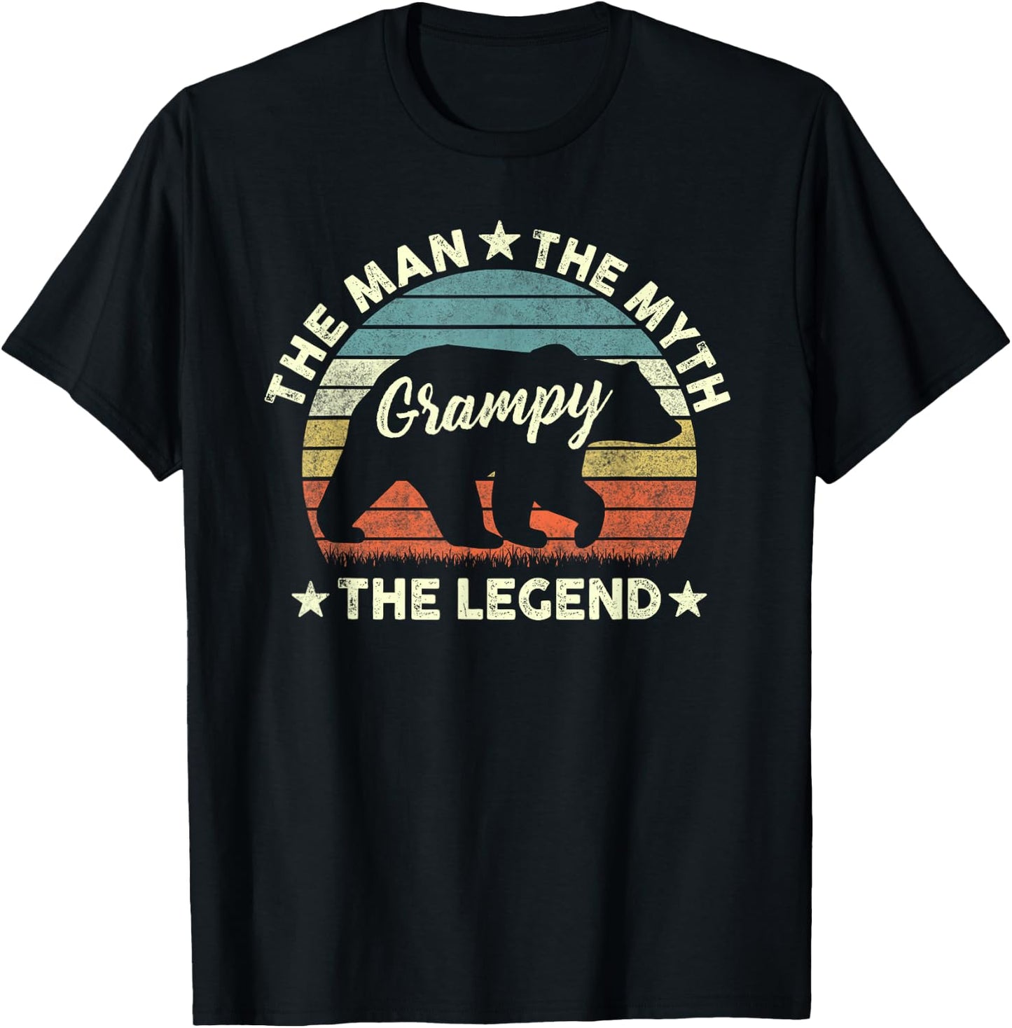 Grampy Bear Shirt Gift Father's Day The Man Myth Legend T-Shirt - T-Shirt | Black